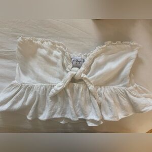 Princess Polly White Ruffled Crop Top